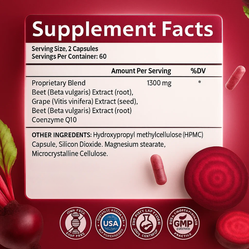 VerraNaturals Beet Root Vegan Capsules